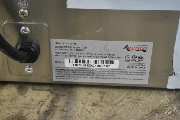 BRAND NEW SCRATCH AND DENT! Avantco 177DPO18S Stainless Steel Commercial Countertop Electric Powered Pizza Oven. 120 Volts, 1 Phase. Tested and Working! - Image 8 of 8