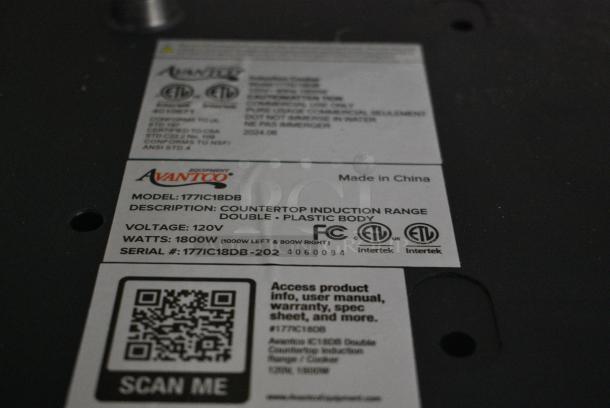 BRAND NEW SCRATCH AND DENT! Avantco 177IC18DB IC18DB Double Countertop Induction Range / Cooker. See Pictures for Damage. 120 Votls, 1 Phase. - Image 5 of 5