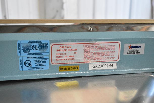 Omcan PFS-16 Metal Countertop Sealer. 120 Volts, 1 Phase. Tested and Working! - Image 9 of 10