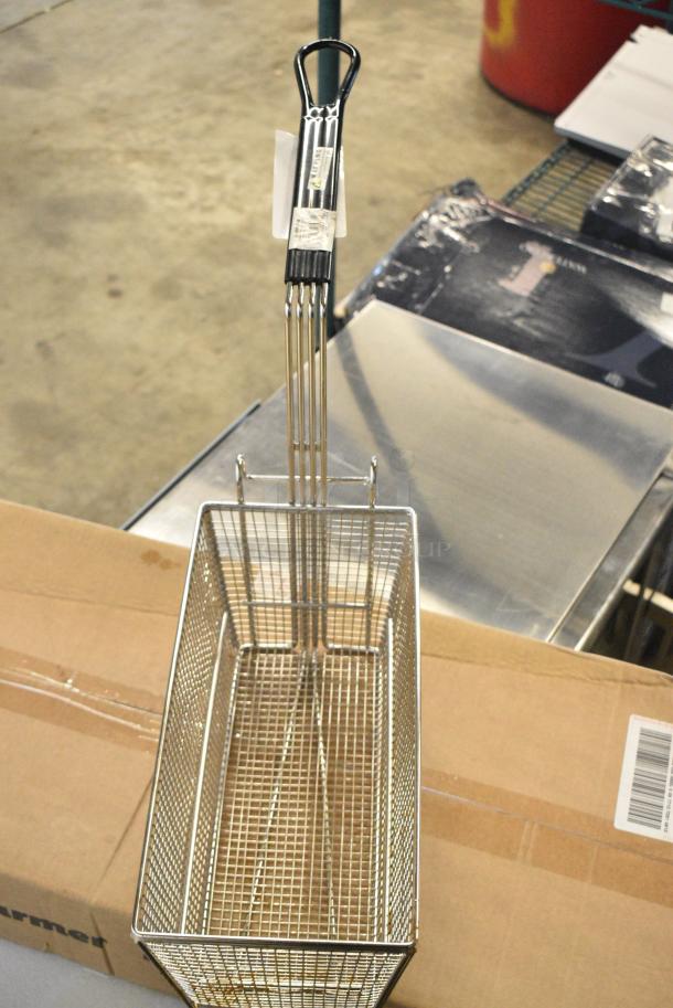 2 BRAND NEW SCRATCH AND DENT! 190FB1466 13 1/2" x 6 1/4" x 6" Half Size Fryer Basket with Back Hook. 2 Times Your Bid! - Image 3 of 5