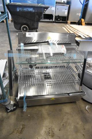 BRAND NEW SCRATCH AND DENT! ServIt 423HDM26SA 26" Self / Full Service 3 Shelf Countertop Heated Display Case with Sliding Doors. 120 Volts, 1 Phase. Tested and Working!