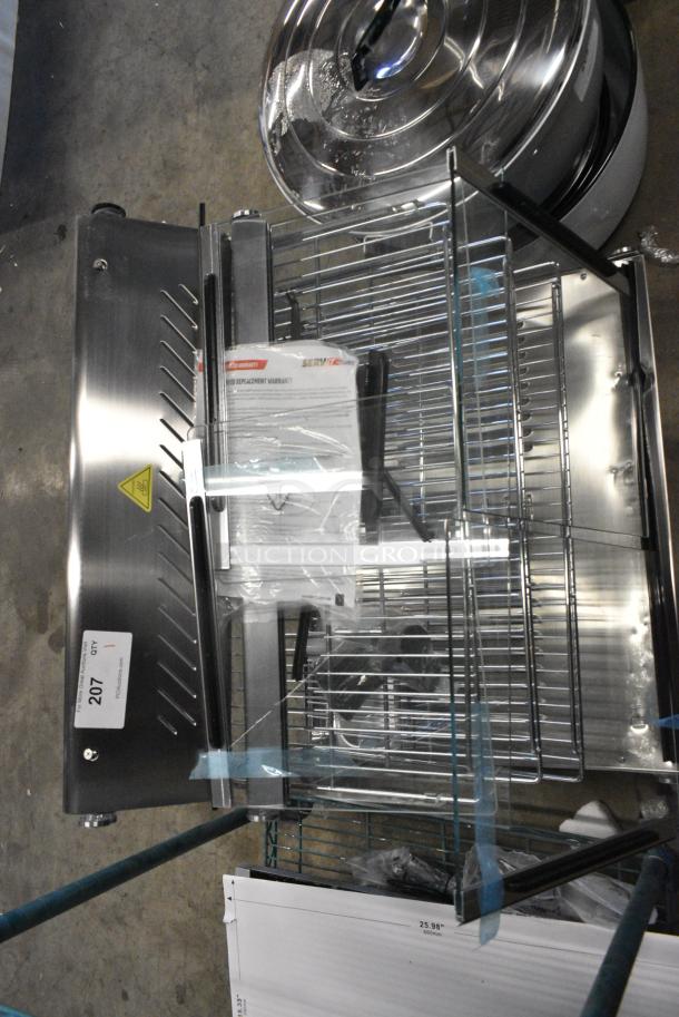 BRAND NEW SCRATCH AND DENT! ServIt 423HDM26SA 26" Self / Full Service 3 Shelf Countertop Heated Display Case with Sliding Doors. 120 Volts, 1 Phase. Tested and Working! - Image 2 of 6