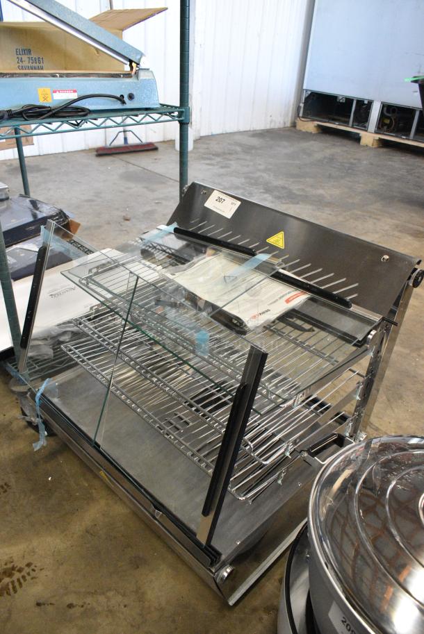 BRAND NEW SCRATCH AND DENT! ServIt 423HDM26SA 26" Self / Full Service 3 Shelf Countertop Heated Display Case with Sliding Doors. 120 Volts, 1 Phase. Tested and Working! - Image 3 of 6