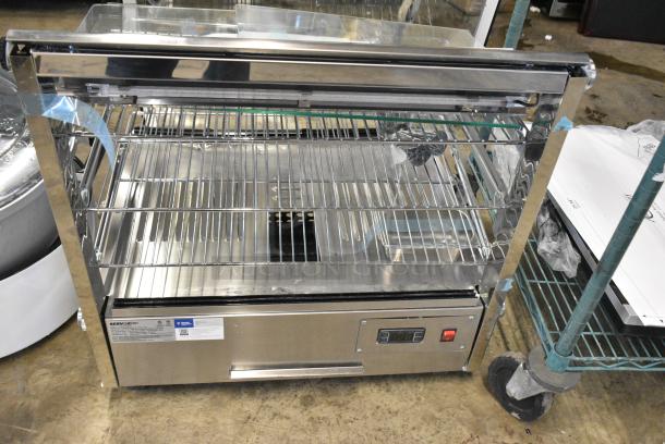 BRAND NEW SCRATCH AND DENT! ServIt 423HDM26SA 26" Self / Full Service 3 Shelf Countertop Heated Display Case with Sliding Doors. 120 Volts, 1 Phase. Tested and Working! - Image 5 of 6
