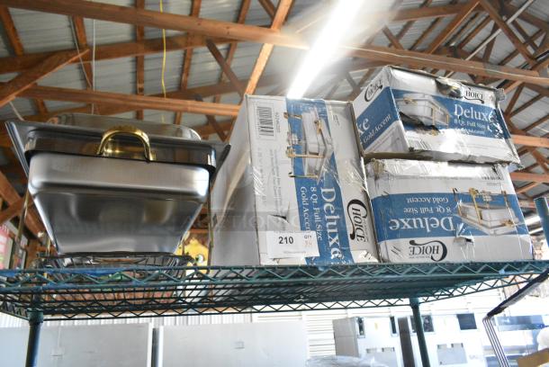 4 BRAND NEW! Choice 92246320 Deluxe 8 Qt. Full Size Gold Accent Chafer. 4 Times Your Bid! - Image 2 of 6
