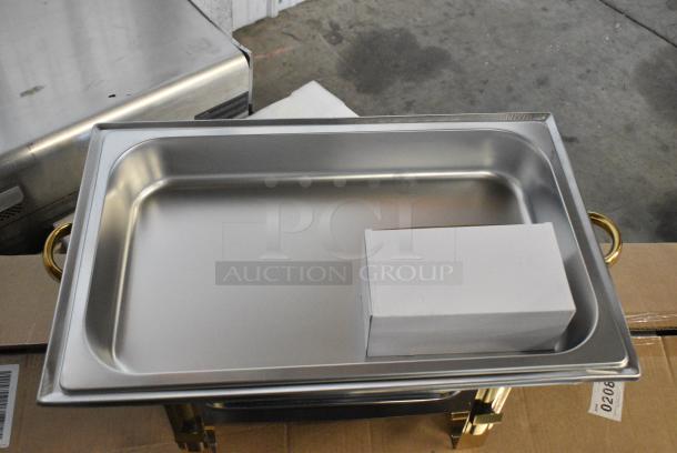 4 BRAND NEW! Choice 92246320 Deluxe 8 Qt. Full Size Gold Accent Chafer. 4 Times Your Bid! - Image 4 of 6