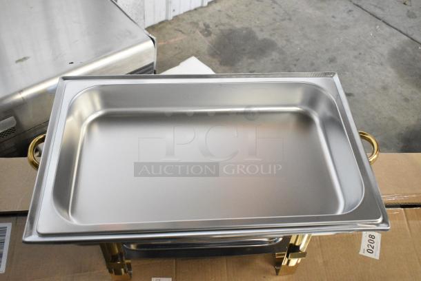 4 BRAND NEW! Choice 92246320 Deluxe 8 Qt. Full Size Gold Accent Chafer. 4 Times Your Bid! - Image 5 of 6