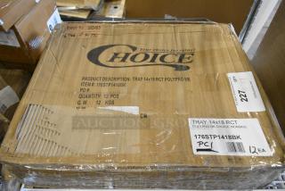 BRAND NEW SCRATCH AND DENT! Box of 12 176STP1418BK Choice 14" x 18" Black Rectangle Non-Skid Serving Tray