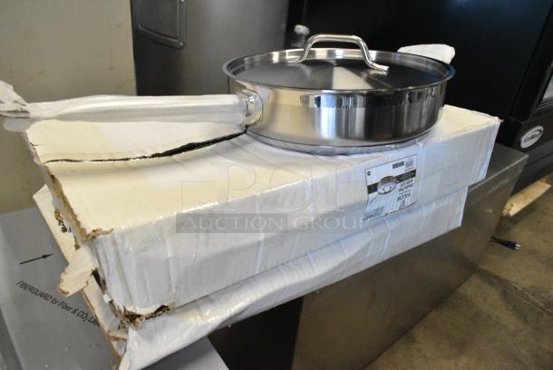 2 BRAND NEW SCRATCH AND DENT! Vigor 473SSAUTPN5 Vigor SS1 Series 5 Qt. Stainless Steel Aluminum-Clad Saute Pan with Lid and Helper Handle. 2 Times Your Bid! - Image 3 of 4
