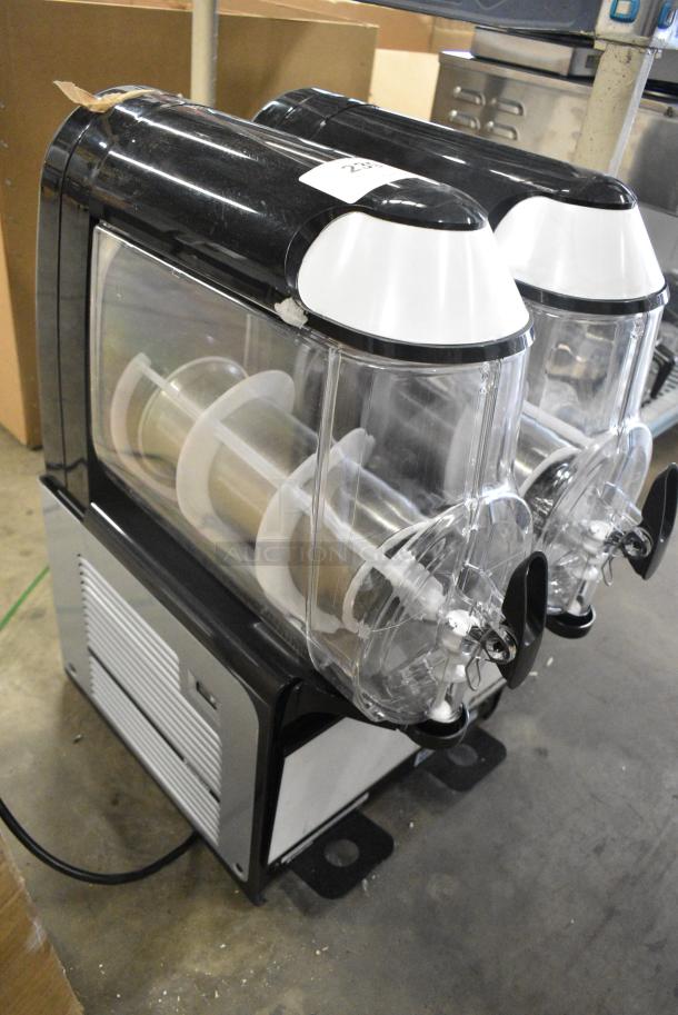 BRAND NEW SCRATCH AND DENT! Stoelting SCBF128-37 Double 2.6 Gallon Frozen Beverage / Granita Machine. 115 Volts, 1 Phase. Tested and Powers On But Parts Do Not Move and Does Not Get Cold - Image 2 of 9