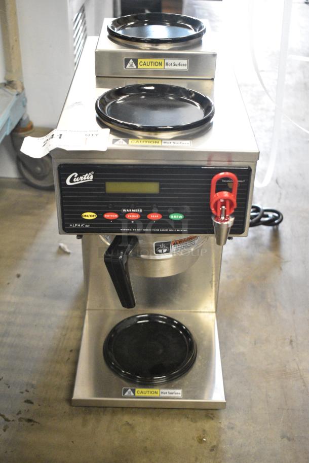 BRAND NEW SCRATCH AND DENT! Curtis ALP3GT12A000 Stainless Steel 12 Cup Coffee Brewer with 1 Lower and 2 Upper Warmers. 120 Volts, 1 Phase. - Image 1 of 7