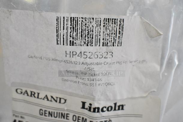 BRAND NEW SCRATCH AND DENT! Lot of 4 Garland / US Range 4526323 Adjustable Caster Pkg For Service (P - 4/Set  HP4526323, - Image 6 of 6