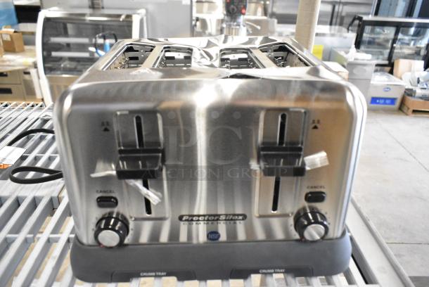 BRAND NEW SCRATCH AND DENT! Proctor Silex 24855 4 Slice Commercial Toaster with 1 3/8" Slots - 120V, 1750W - Image 1 of 7