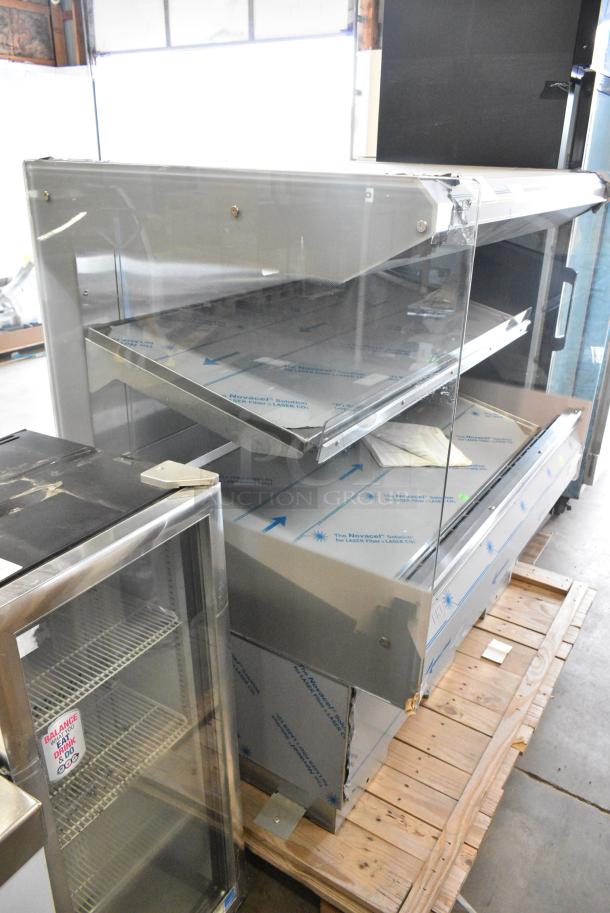 BRAND NEW SCRATCH AND DENT! 2016 BKI HSS4-2TSQ Stainless Steel Commercial Floor Style 2 Tier Warming Display Case Merchandiser. 230 Volts, 1 Phase. - Image 2 of 8