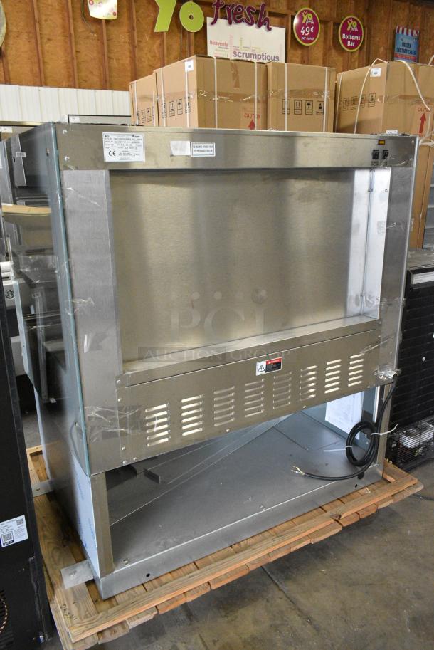 BRAND NEW SCRATCH AND DENT! 2016 BKI HSS4-2TSQ Stainless Steel Commercial Floor Style 2 Tier Warming Display Case Merchandiser. 230 Volts, 1 Phase. - Image 6 of 8