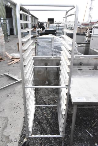 Regency 109APR1820L Metal Commercial Pan Transport Rack on Commercial Casters.