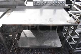 Stainless Steel Table w/ Commercial Can Opener Mount and Under Shelf.