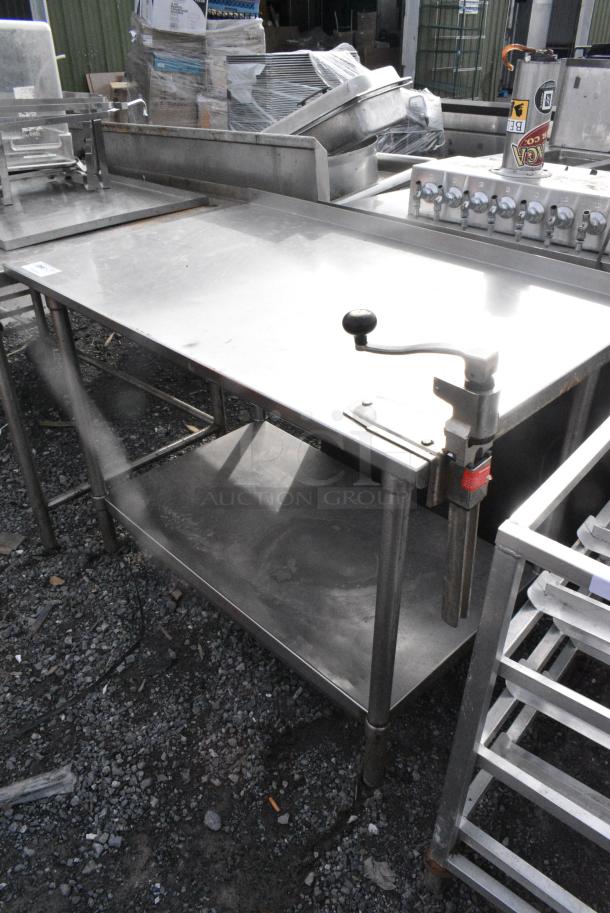 Stainless Steel Table w/ Commercial Can Opener Mount and Under Shelf. - Image 3 of 4