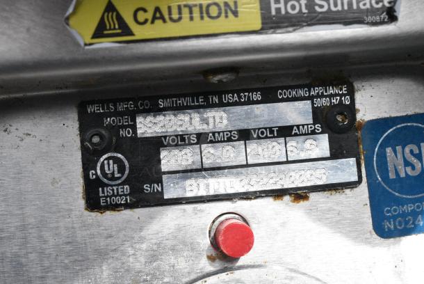 Wells SS206ULTD Stainless Steel 3 Bay Steam Table. 208/240 Volts. - Image 6 of 7