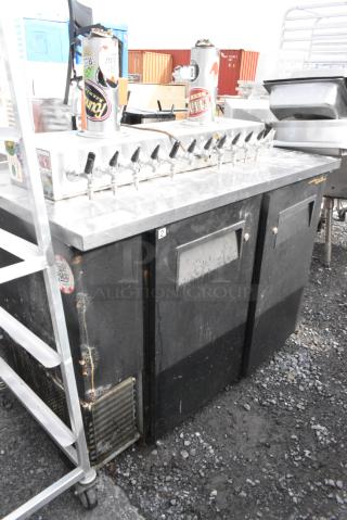 True TBB-24-48 Metal Commercial Back Bar Cooler w/ 12 Tap Beer Tower. 115 Volts, 1 Phase.