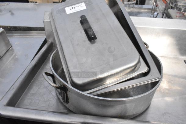 4 Various Metal Items Including Stock Pot and Chafer Lid. 4 Times Your Bid! - Image 1 of 3