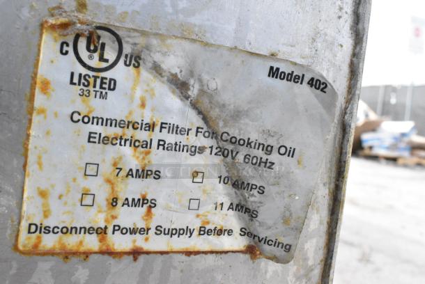 Darling 402 Stainless Steel Commercial Oil Filtration Caddy on Commercial Casters. 120 Volts, 1 Phase. - Image 5 of 6