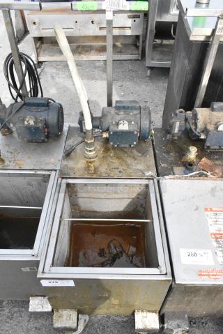 Darling 402 Stainless Steel Commercial Oil Filtration Caddy on Commercial Casters. 120 Volts, 1 Phase.
