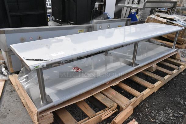 BRAND NEW SCRATCH AND DENT! Regency 600PTSD2496 16-Gauge Type 304 Stainless Steel Pass-Through Shelf with Overshelf - 24" x 96" - Image 1 of 4