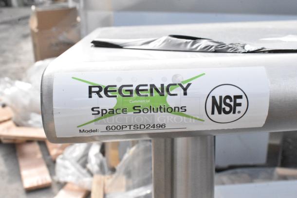 BRAND NEW SCRATCH AND DENT! Regency 600PTSD2496 16-Gauge Type 304 Stainless Steel Pass-Through Shelf with Overshelf - 24" x 96" - Image 4 of 4
