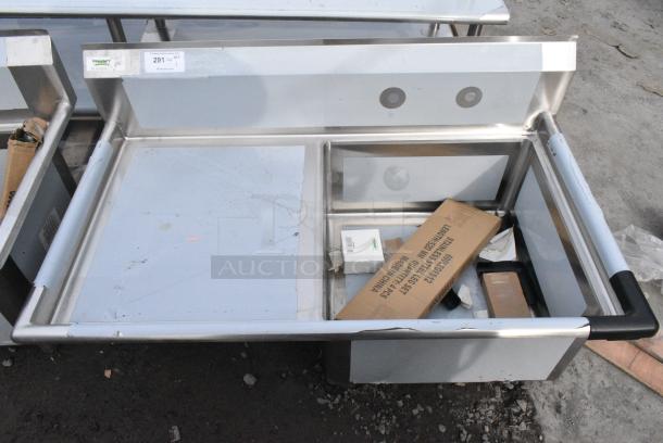 BRAND NEW SCRATCH AND DENT! Regency 600S1232324L Stainless Steel Single Bay Sink w/ Left Side Drain Board. - Image 1 of 6