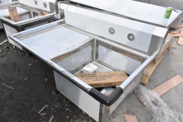 BRAND NEW SCRATCH AND DENT! Regency 600S1232324L Stainless Steel Single Bay Sink w/ Left Side Drain Board. - Image 3 of 6