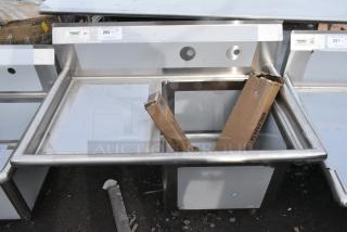 BRAND NEW SCRATCH AND DENT! Regency 600S1181818L Stainless Steel Single Bay Sink w/ Left Side Drain Board.