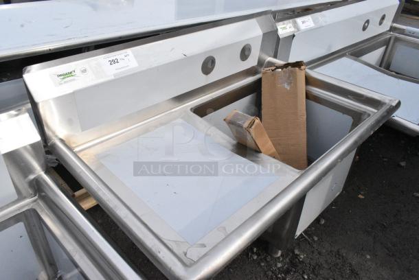 BRAND NEW SCRATCH AND DENT! Regency 600S1181818L Stainless Steel Single Bay Sink w/ Left Side Drain Board. - Image 2 of 5