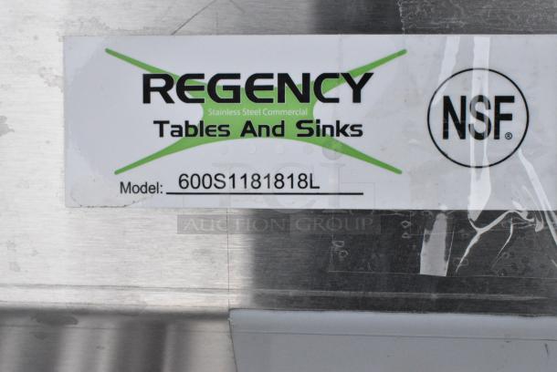 BRAND NEW SCRATCH AND DENT! Regency 600S1181818L Stainless Steel Single Bay Sink w/ Left Side Drain Board. - Image 5 of 5