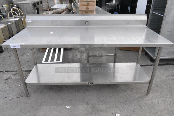 Win-holt Stainless Steel Table w/ Back Splash and Under Shelf. - Image 1 of 4