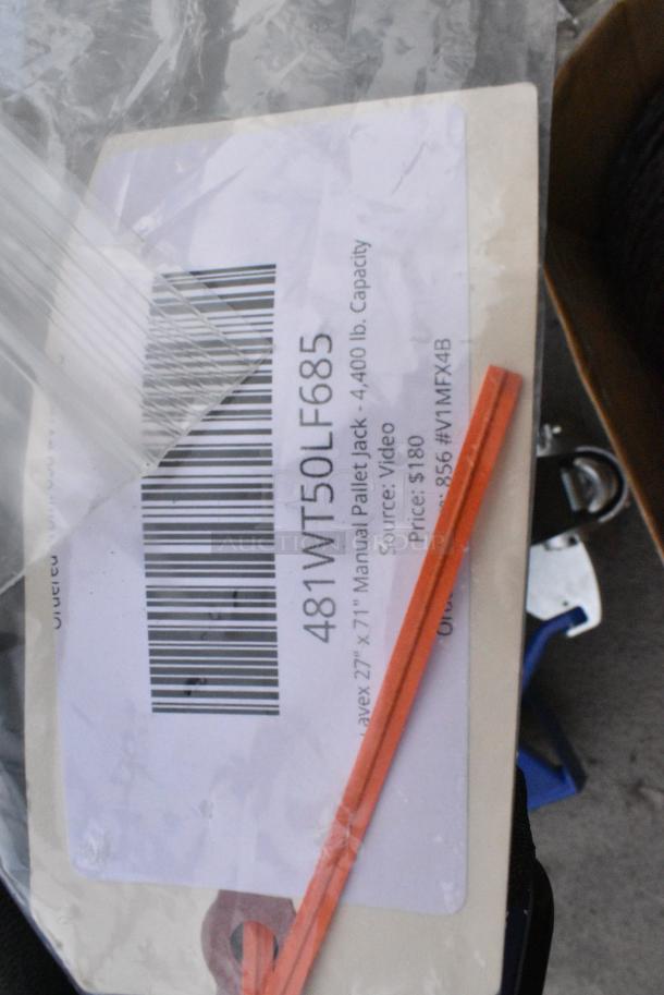 BRAND NEW SCRATCH AND DENT! 481WT50LF685 Lavex 27" x 71" Manual Pallet Jack - 4,400 lb. Capacity - Image 6 of 6