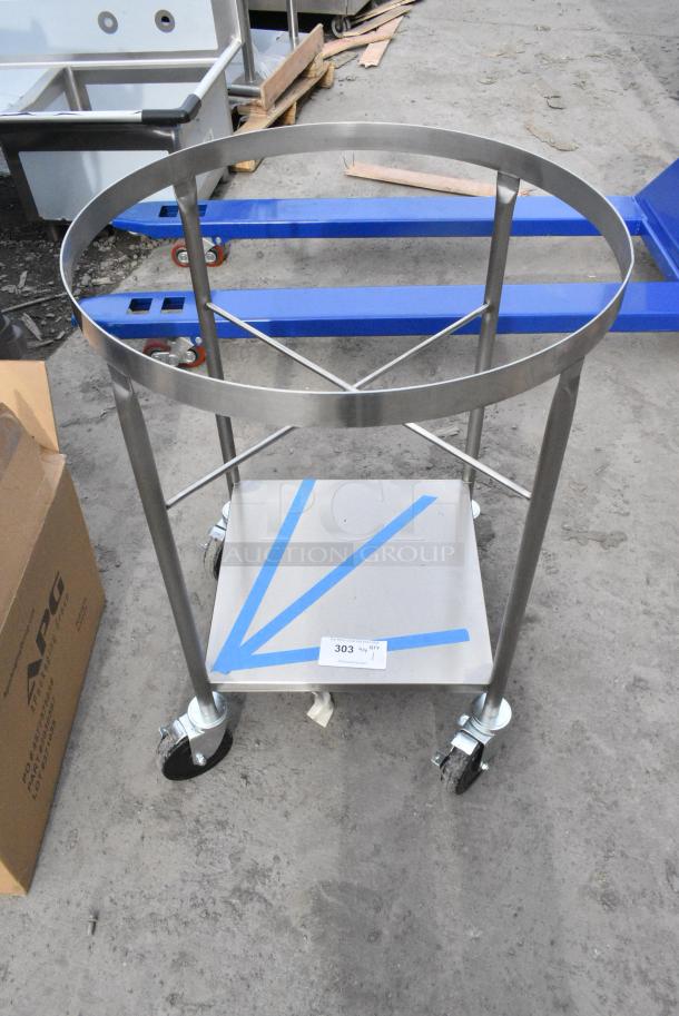 BRAND NEW SCRATCH AND DENT! Stainless Steel Mixing Bowl Dolly on Commercial Casters. - Image 1 of 3