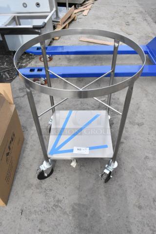 BRAND NEW SCRATCH AND DENT! Stainless Steel Mixing Bowl Dolly on Commercial Casters.
