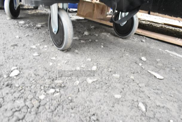 BRAND NEW SCRATCH AND DENT! Suncast Commercial Black Poly Janitorial Cart on Commercial Casters. - Image 3 of 6