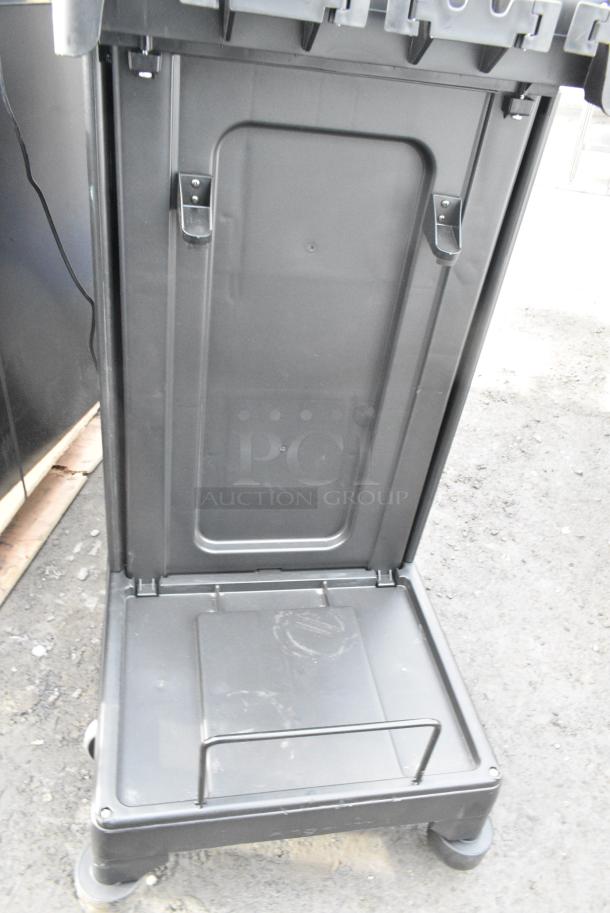 BRAND NEW SCRATCH AND DENT! Suncast Commercial Black Poly Janitorial Cart on Commercial Casters. - Image 6 of 6