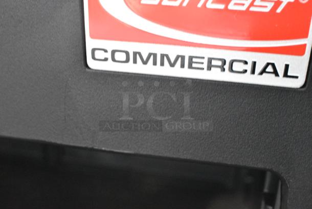 BRAND NEW SCRATCH AND DENT! Suncast Commercial Black Poly Janitorial Cart on Commercial Casters. - Image 5 of 5