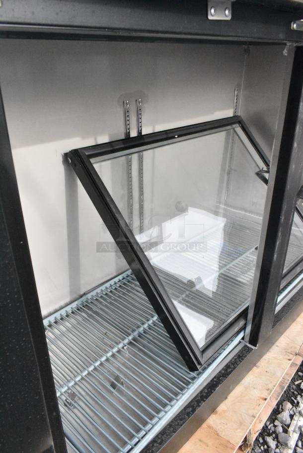 BRAND NEW SCRATCH AND DENT! Avantco 178UBB60GHC 60" Black Counter Height Narrow Glass Door Back Bar Refrigerator with LED Lighting. 115 Volts, 1 Phase. - Image 5 of 8