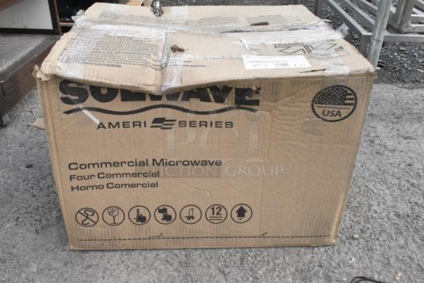 BRAND NEW SCRATCH AND DENT! 2024 Solwave SWAHD12 Ameri-Series Space Saver Heavy-Duty Stainless Steel Commercial Microwave with Push Button Controls. 120 Volts, 1 Phase. - Image 3 of 11
