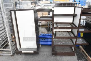 2 Various Brown Metal Display Racks. Includes 28.5x20x56. 2 Times Your Bid!
