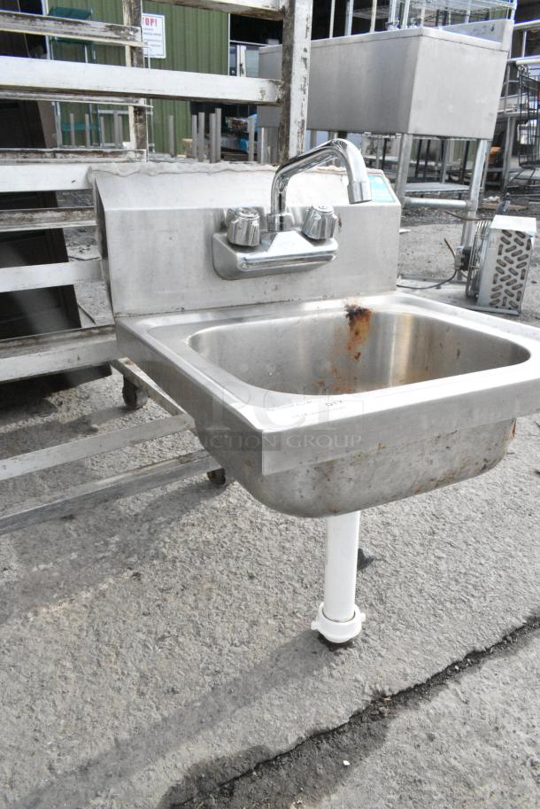Stainless Steel Single Bay Sink w/ Faucet and Handles. - Image 2 of 5