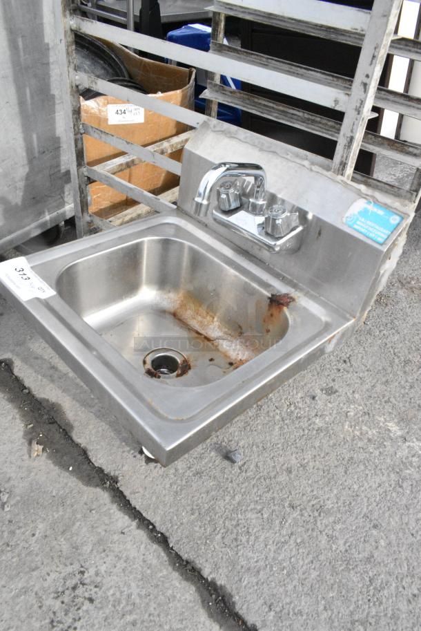 Stainless Steel Single Bay Sink w/ Faucet and Handles. - Image 3 of 5