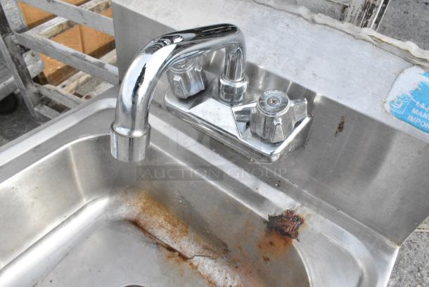 Stainless Steel Single Bay Sink w/ Faucet and Handles. - Image 4 of 5