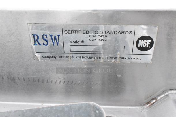 Stainless Steel 3 Bay Sink w/ Faucet and Handles. - Image 6 of 6