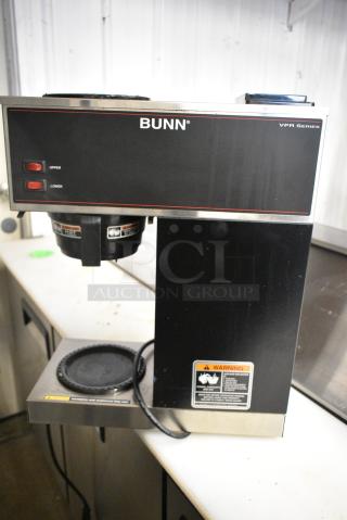 2016 Bunn VPR Stainless Steel Commercial Countertop 2 Burner Coffee Machine w/ Poly Brew Basket. 120 Volts, 1 Phase.