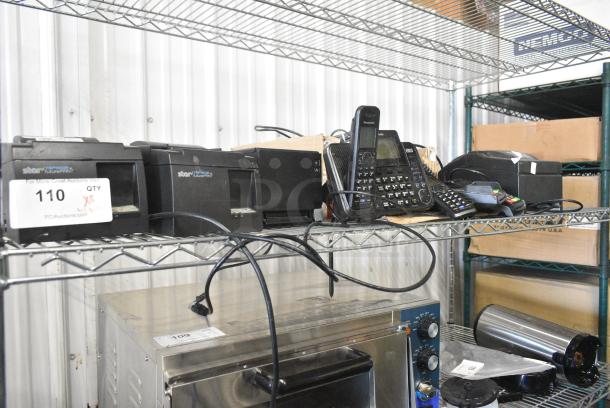 8 Various Items Including 2 Star TSP100 Receipt Printer, Star SP700 Receipt Printer, Epson Receipt Printer, Ingenico 3500 Credit Card Reader, Panasonic Telephone Cradle. 8 Times Your Bid! - Image 1 of 16